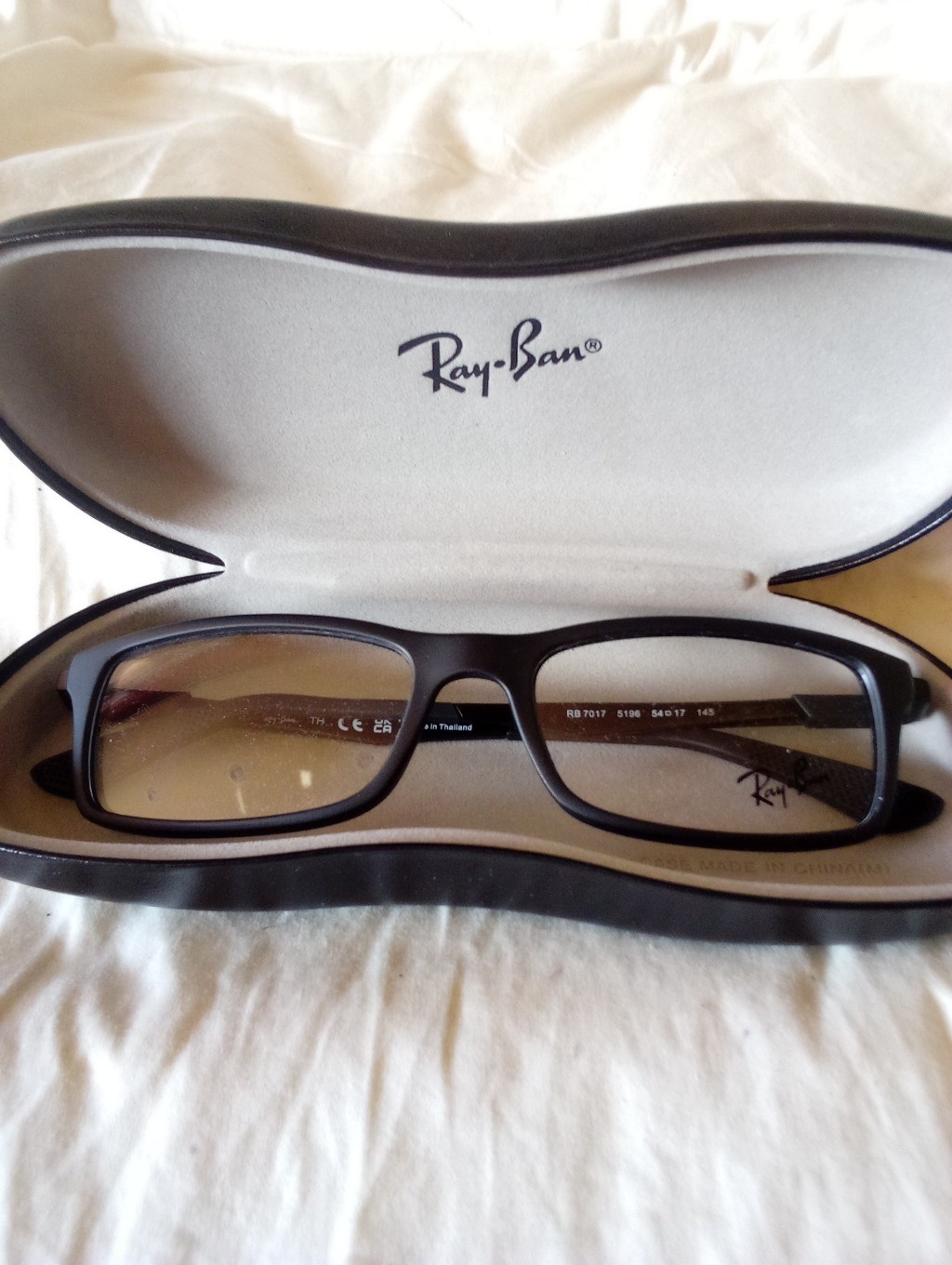 Ray-Ban Rx7017 5196 Matte Black Rectangle Eyeglasses 54mm